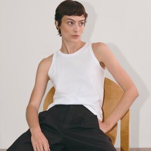 Everlane The Tank in Essential 100% Cotton White Size S